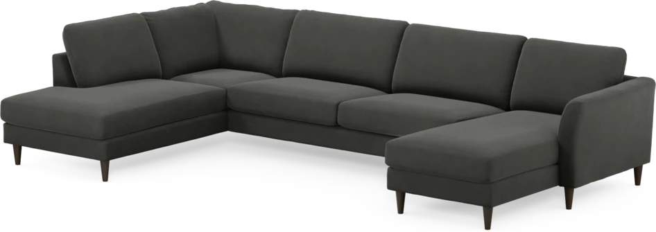 Bridge - 3-sits soffa med divan vänster och schäslong höger - Grå
