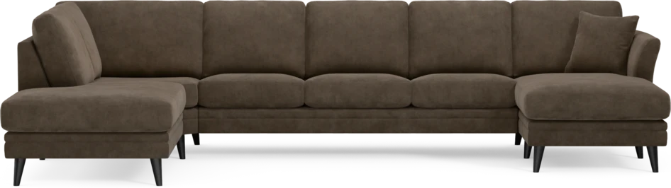Eden - 3-sits soffa med divan vänster och schäslong höger - Brun
