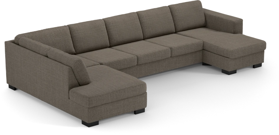 Nevada - 4-sits soffa med divan vänster och schäslong höger - Brun
