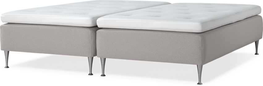 Delux Sense - Ramsäng, dubbelsäng med bäddmadrass - Grå