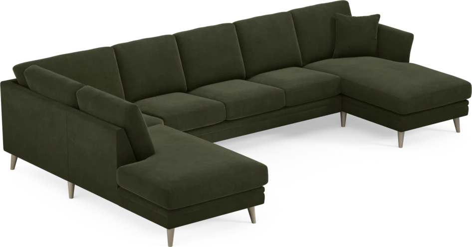 Eden - 3-sits soffa med divan vänster och schäslong höger - Grön