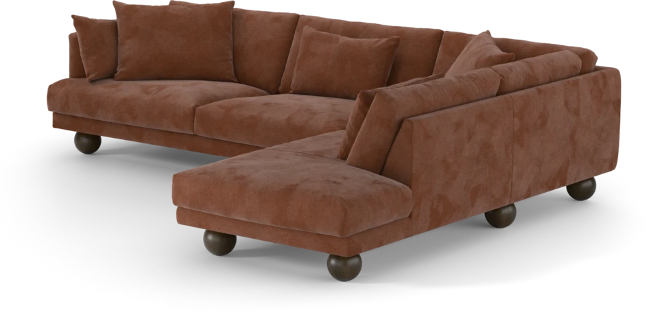 Harper - 3-sits soffa med divan höger - Orange