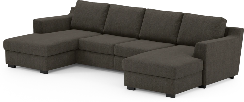 Friday - 2-sits soffa med två schäslonger - Brun
