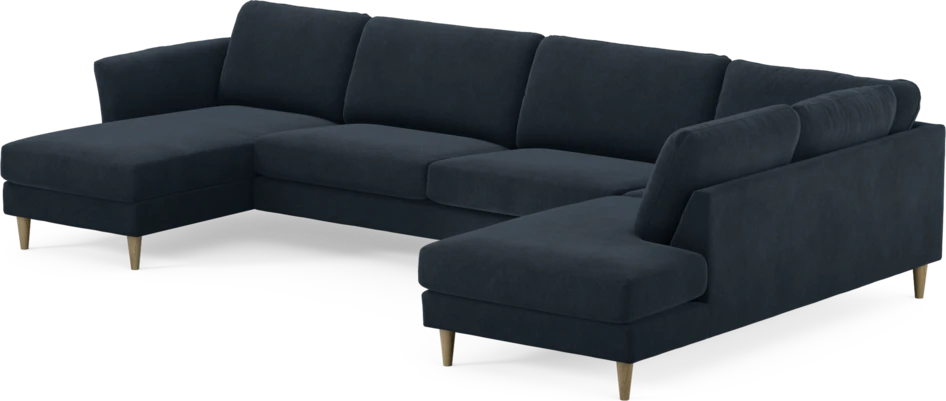 Bridge - 3-sits soffa med schäslong vänster och divan höger - Blå