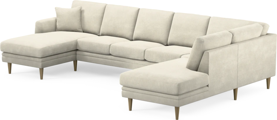 Eden - 3-sits soffa med schäslong vänster och divan höger - Vit