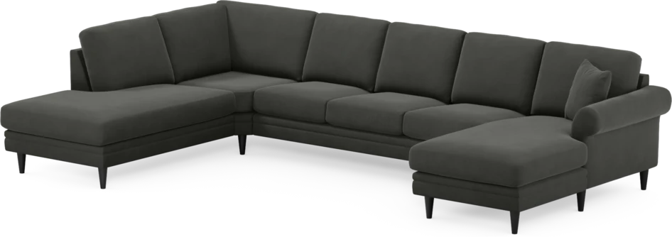 Eden - 3-sits soffa med divan vänster och schäslong höger - Grå