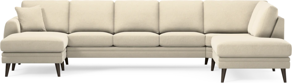 Eden - 3-sits soffa med schäslong vänster och divan höger - Beige
