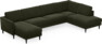 Bridge - 3-sits soffa med schäslong vänster och divan höger - Grön