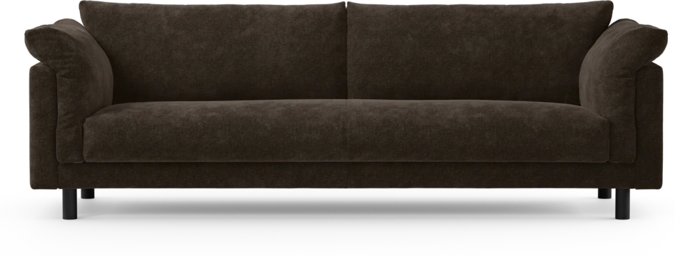 Cherrie - 4-sits soffa, hel dyna, fast klädsel - Brun