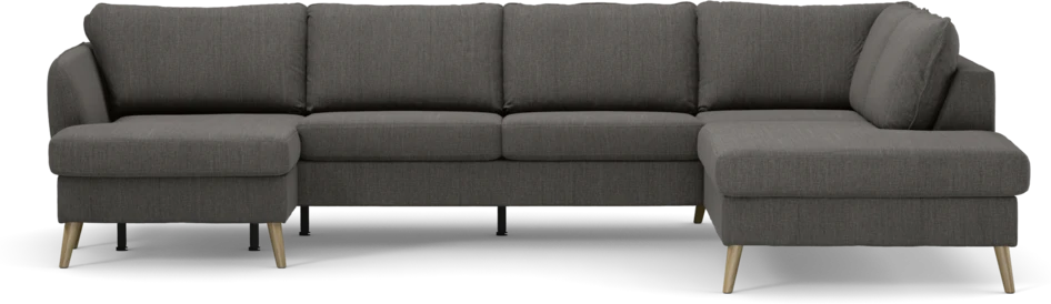County - 3-sits soffa med schäslong vänster och divan höger - Brun