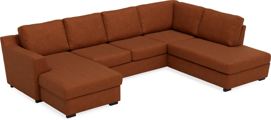Friday - 3-sits soffa med schäslong vänster och divan höger - Orange