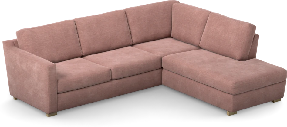 Friday - 2,5-sits soffa med divan höger - Rosa