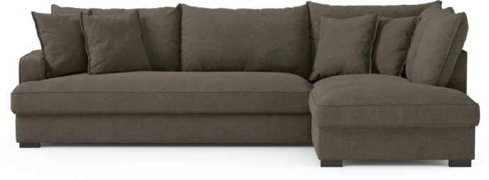 Mila, 3-sits soffa med divan höger, hel dyna