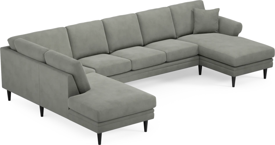 Eden - 3-sits soffa med divan vänster och schäslong höger - Grå