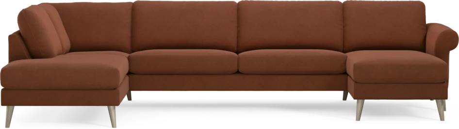 Bridge - 3-sits soffa med divan vänster och schäslong höger - Orange