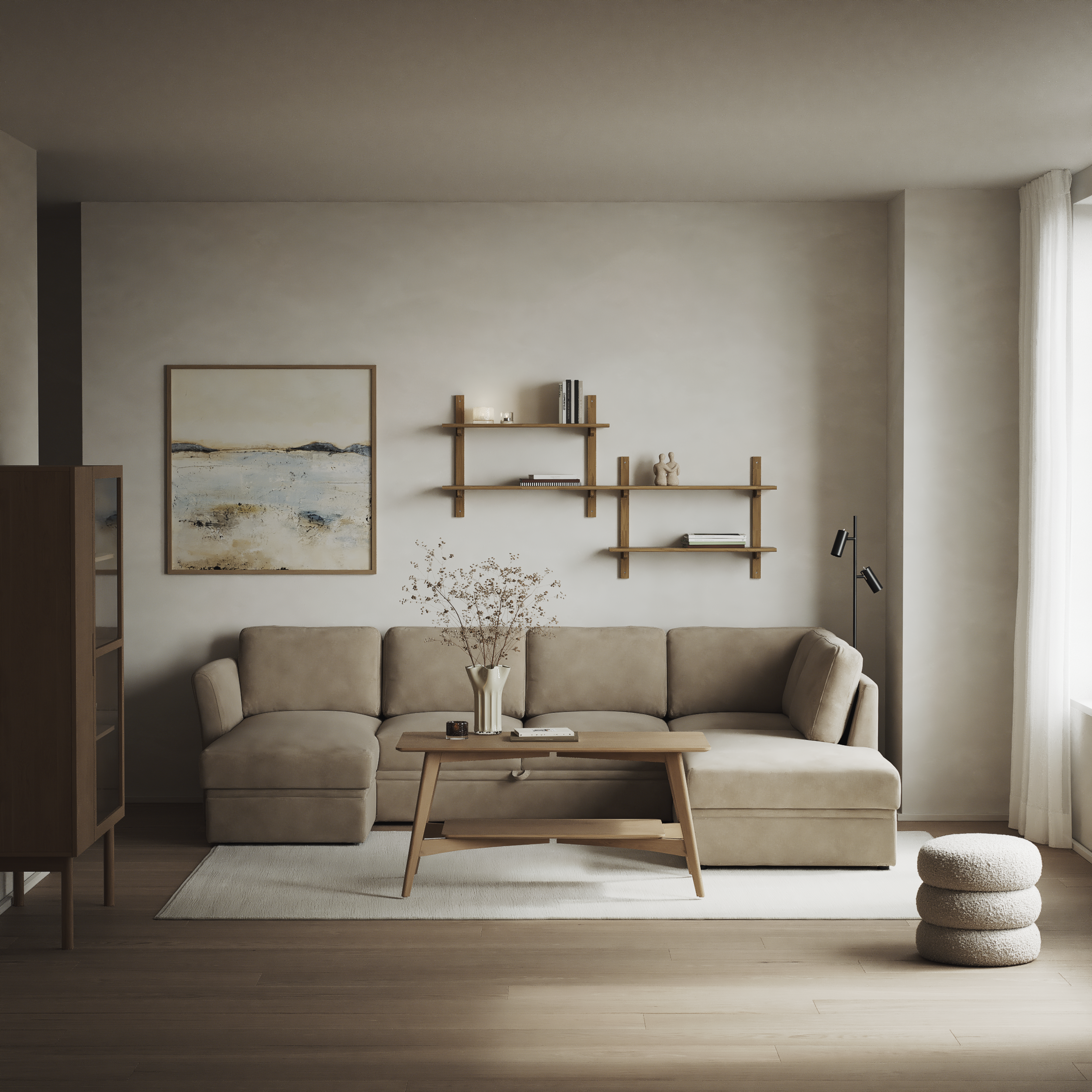 Öland - Bäddsoffa med schäslong vänster och divan höger - inspiration