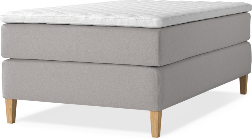 Delux Exclusive - Kontinentalsäng, enkelsäng 120 cm med bäddmadrass - Grå