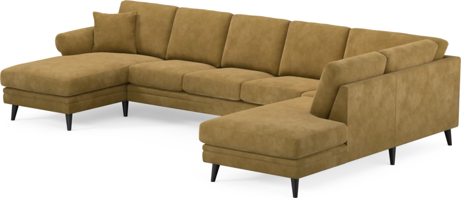 Eden - 3-sits soffa med schäslong vänster och divan höger - Gul