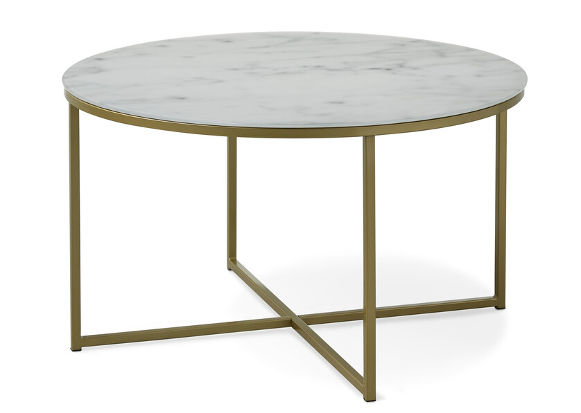 Bianca - Soffbord, Ø 80 cm - Gul