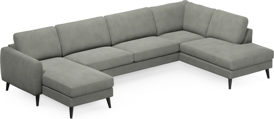 Bridge - 3-sits soffa med schäslong vänster och divan höger - Grå