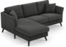 Eden - 2-sits soffa med schäslong - Svart