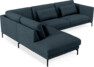 Willow - 3-sits soffa med divan vänster, fast klädsel - Blå