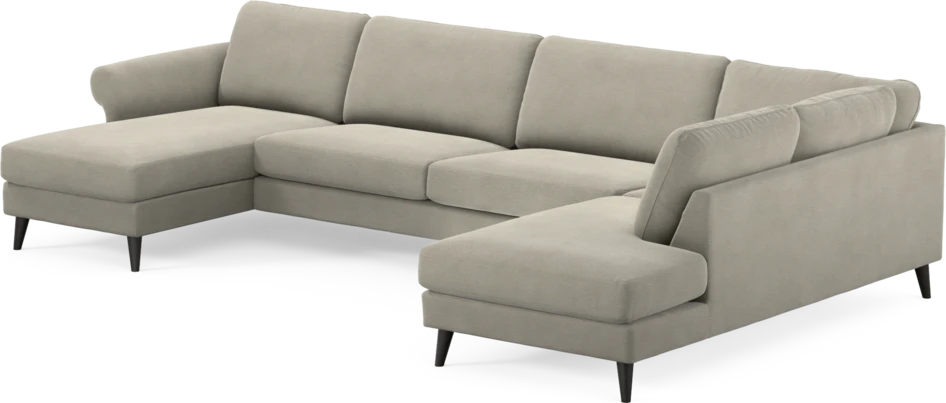 Bridge - 3-sits soffa med schäslong vänster och divan höger - Brun