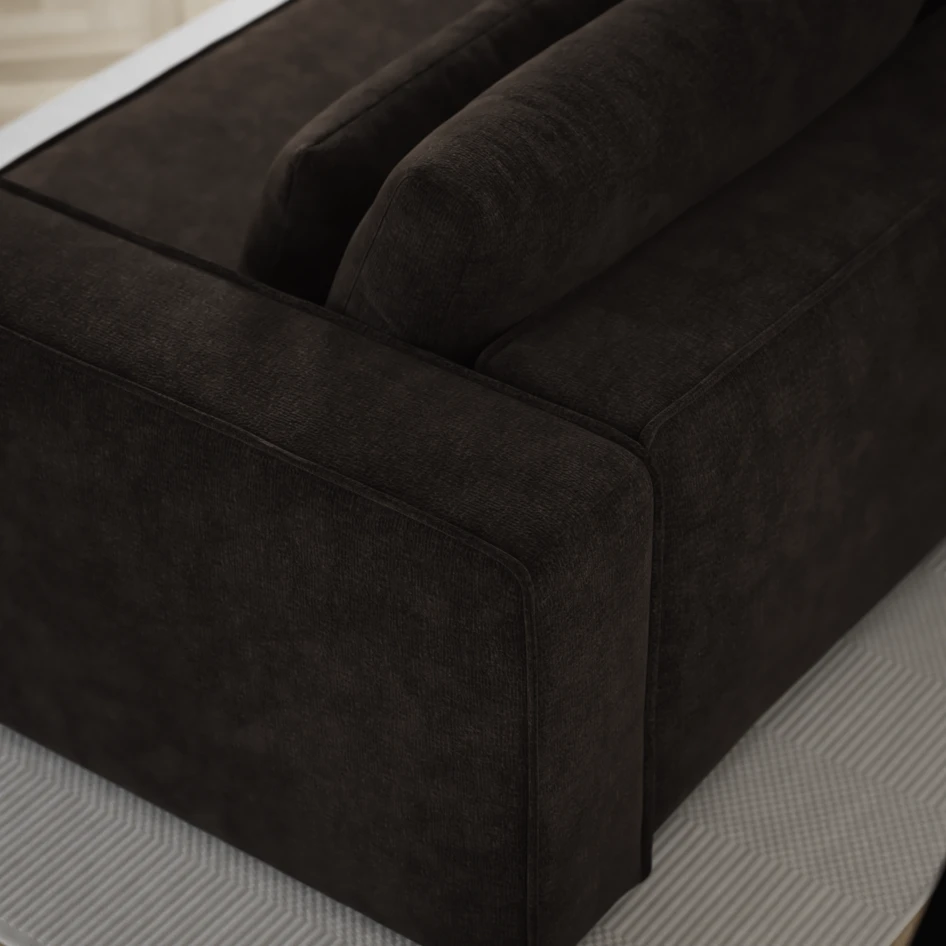Ide - Bäddsoffa 3-sits med schäslong vänster - Brun