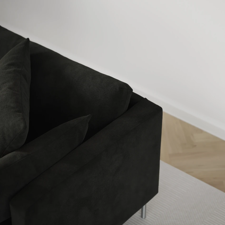 Harper - 4-sits med schäslong XL höger - Svart