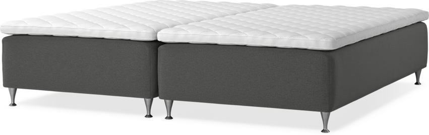 Delux Dream - Ramsäng, dubbelsäng med bäddmadrass - Grå