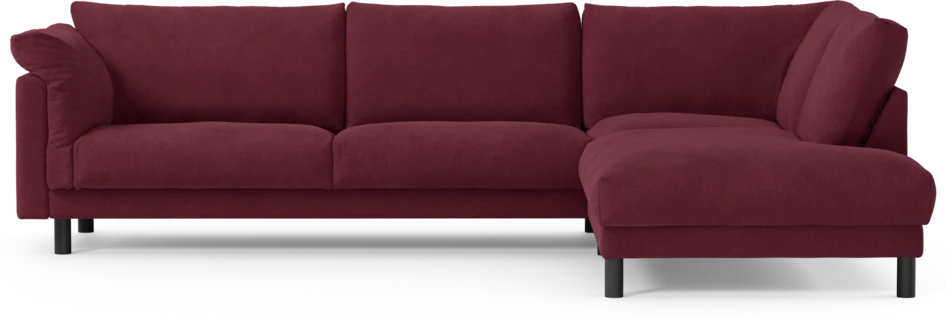 Cherrie - 3-sits soffa med divan höger, fast klädsel - Röd