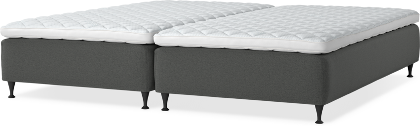 Delux Sense - Ramsäng, dubbelsäng med bäddmadrass - Grå