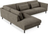 Willow - 3-sits soffa med divan vänster, fast klädsel - Brun