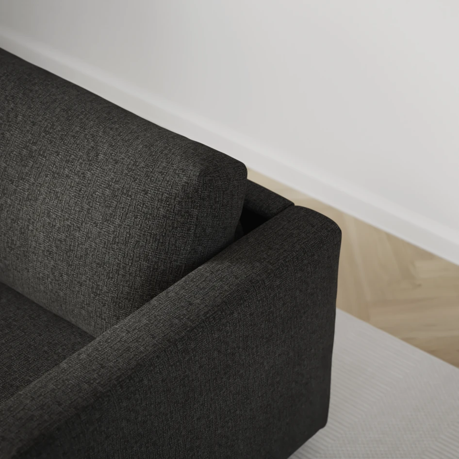 Lindö - Bäddsoffa 2,5-sits med schäslong, vändbar - Svart