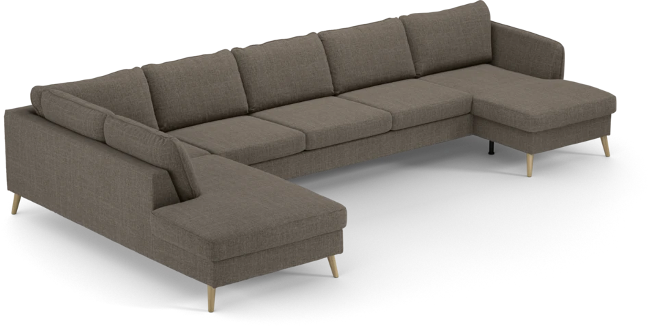 County - 4-sits soffa med divan vänster och schäslong höger - Brun