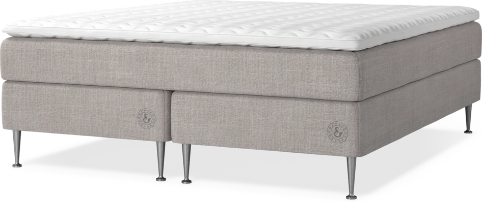 Asperö Comfort - Kontinentalsäng, dubbelsäng med bäddmadrass Comfort och sängben - Grå