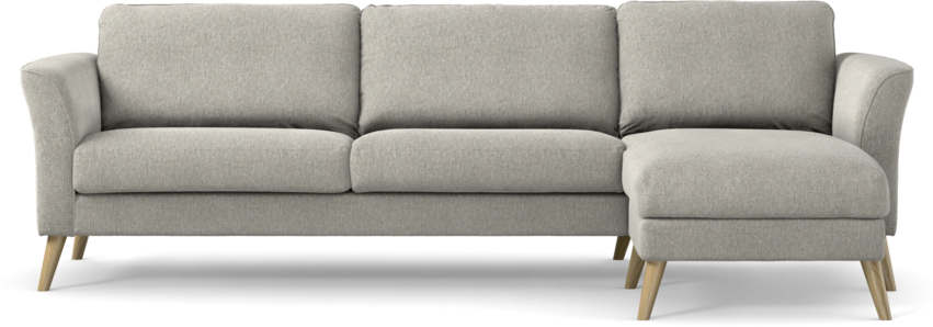 Bridge - 3-sits soffa med schäslong höger - Grå