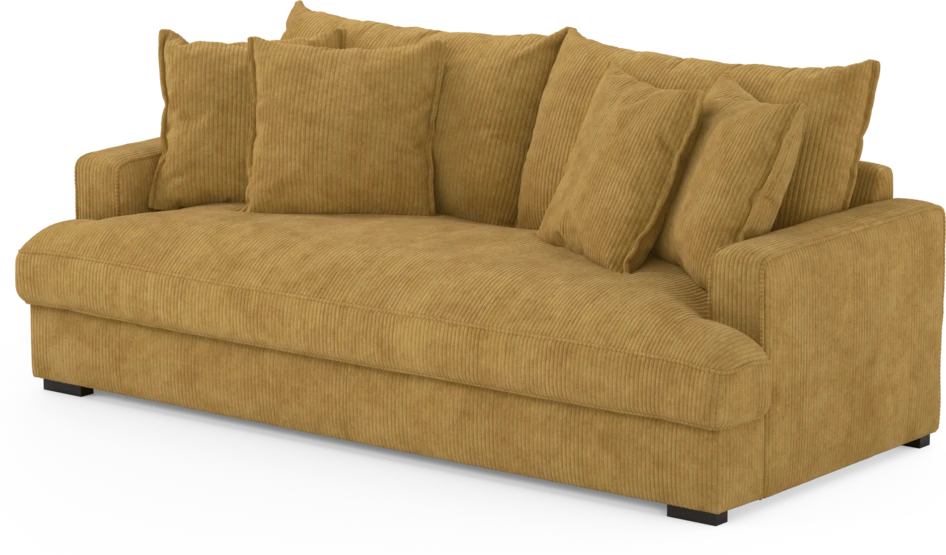 Mila - 3-sits soffa, hel dyna - Gul