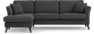 Eden - 2,5-sits soffa med schäslong - Svart