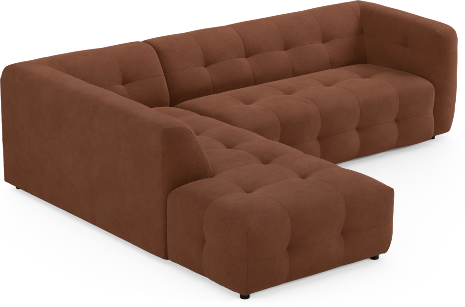 Bella - 3-sits soffa med divan vänster - Orange