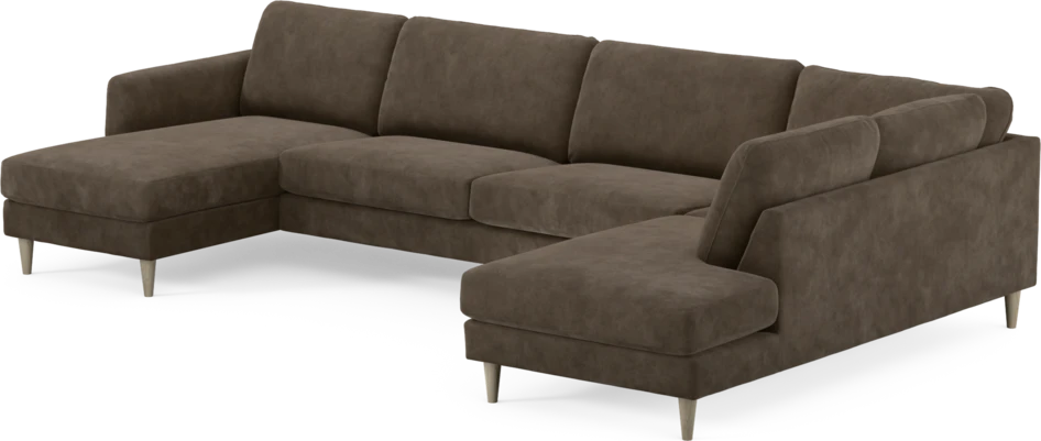 Bridge - 3-sits soffa med schäslong vänster och divan höger - Brun