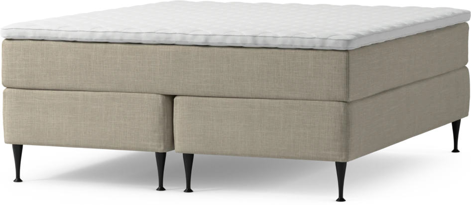 Delux Exclusive - Kontinentalsäng, dubbelsäng med bäddmadrass och sängben - Beige