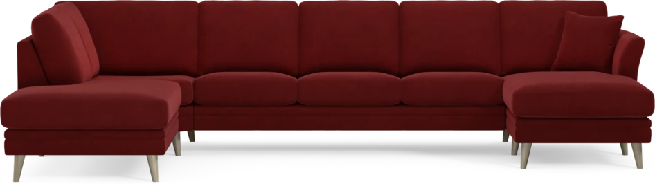 Eden - 3-sits soffa med divan vänster och schäslong höger - Röd