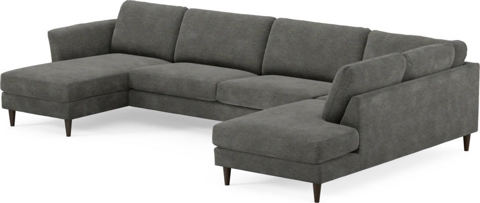 Bridge - 3-sits soffa med schäslong vänster och divan höger - Grå