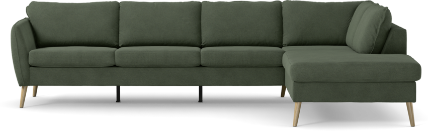 County - 3-sits soffa med divan höger - Grön