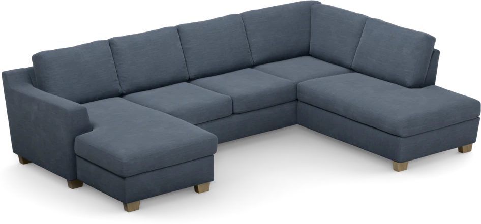 Friday - 3-sits soffa med schäslong vänster och divan höger - Blå