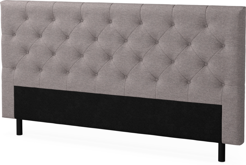 Delux Pikerad Låg - Sänggavel, 90-210 cm - Grå