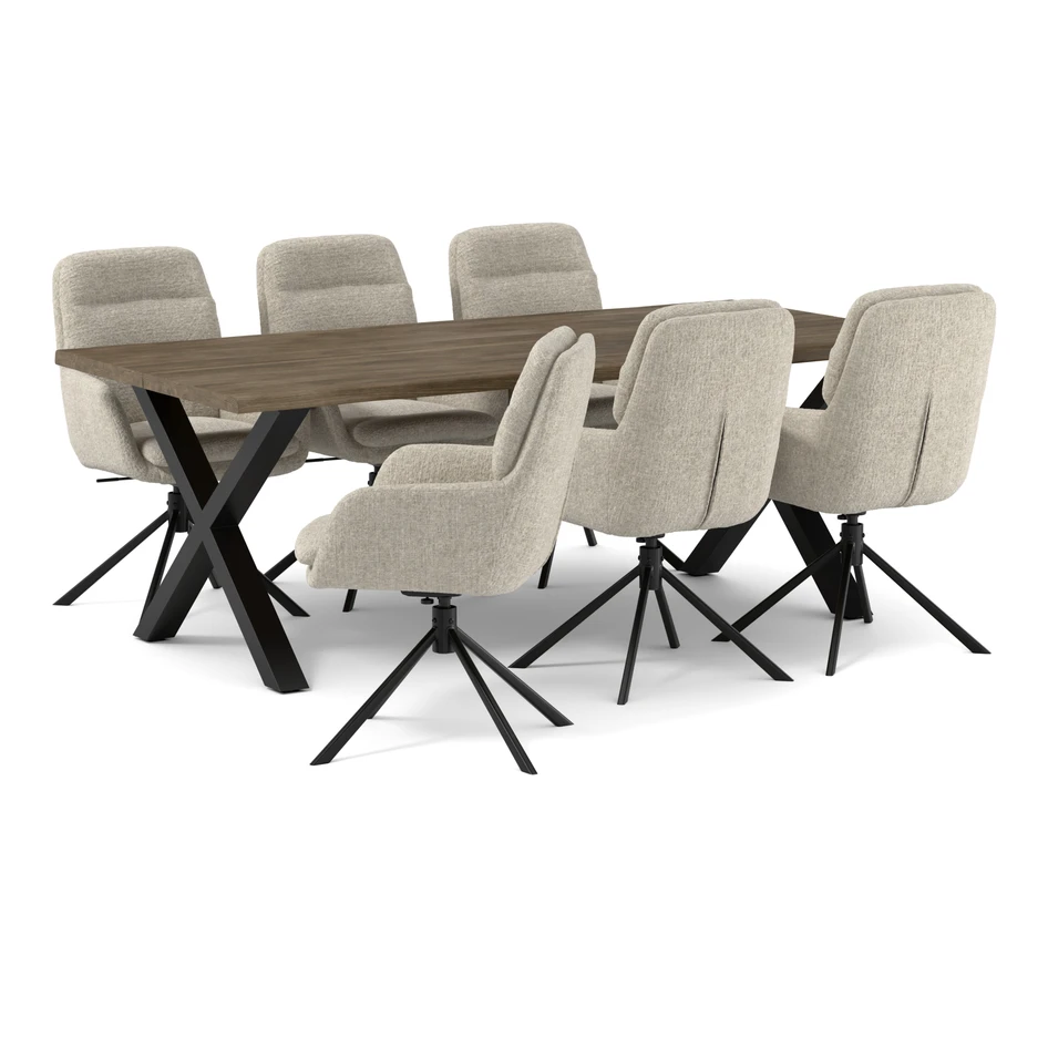 Eastwood live - Matgrupp med 6 stolar Aledo - Beige