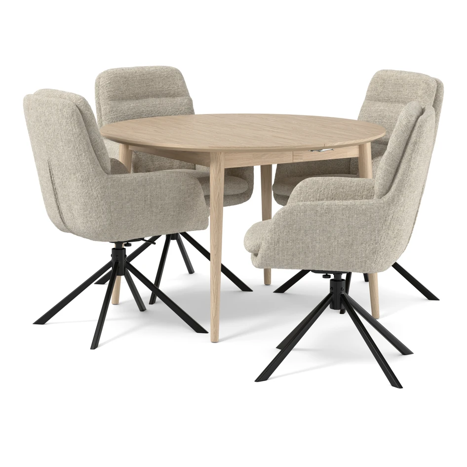 Harry - Matgrupp med 4 stolar Aledo - Beige