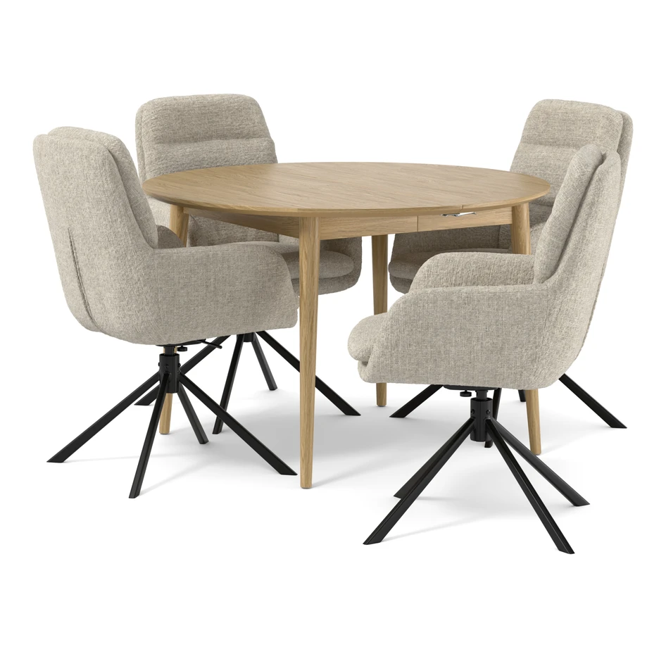 Harry - Matgrupp med 4 stolar Aledo - Beige